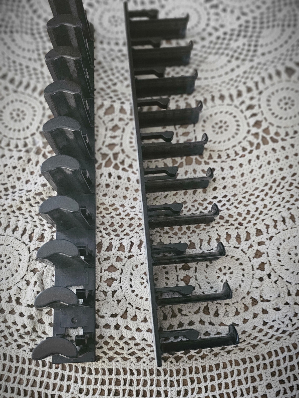 Black Plastic Wall-Mount Baseball Hat Hanger Pair